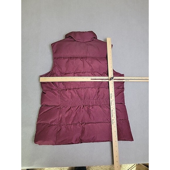 Lands End Puffer Vest Womens M Purple Feather Down Snaps Pockets Outdoor Hiking - Picture 8 of 12